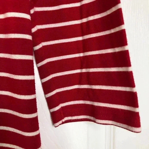 Tahari Long Sleeved Shirt Red & White Striped  Size Medium - Picture 9 of 16